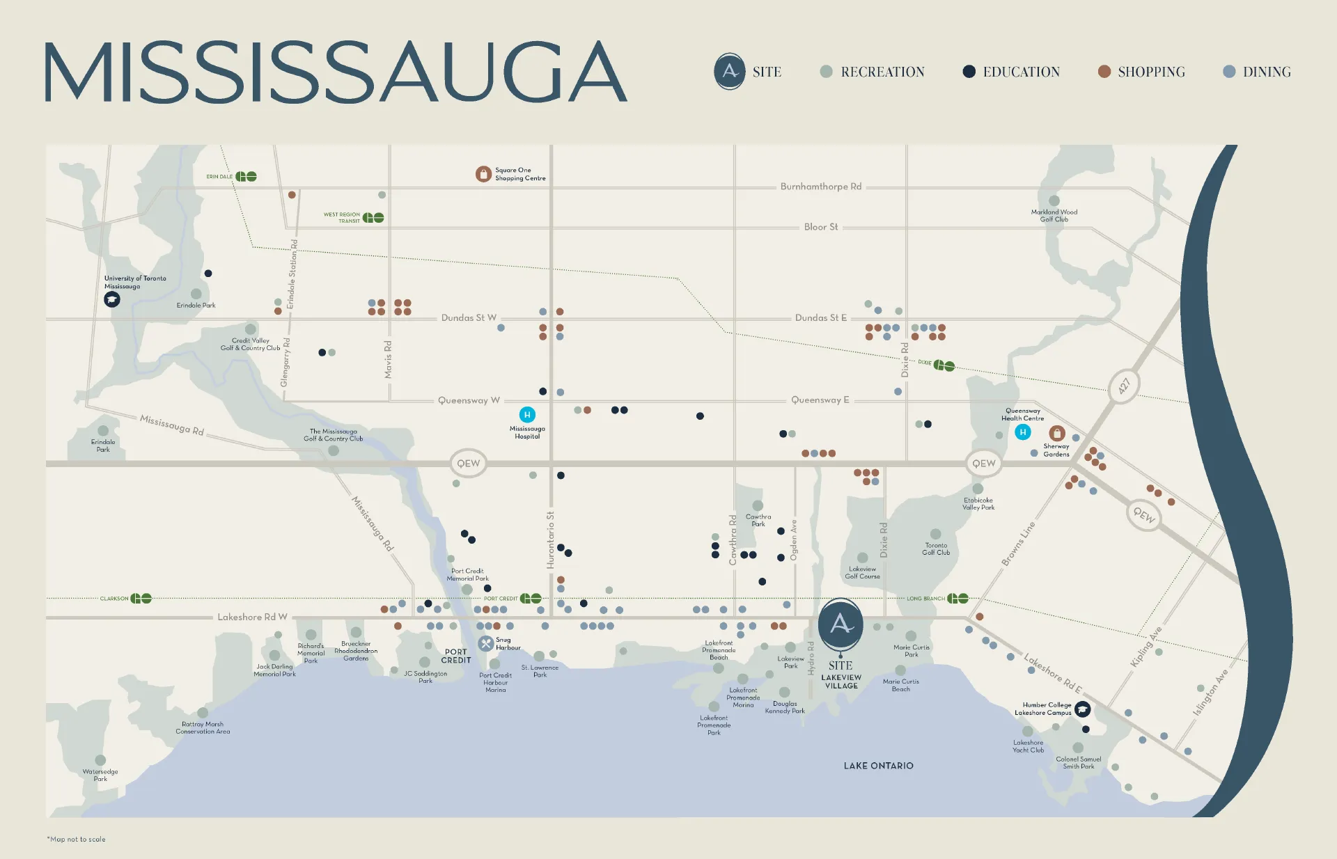 Aquanova amenities map, Mississauga