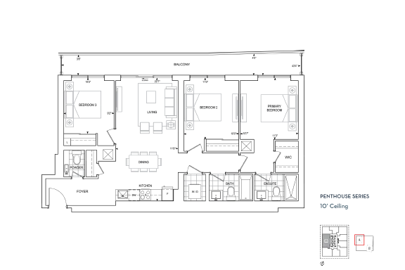 Penthouse E-1131 floorplan